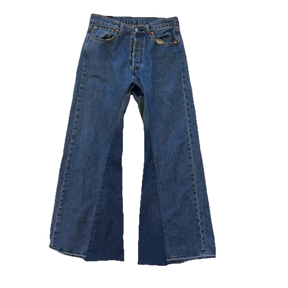 Levi’s 501 Reworked Flair Flare Jeans Denim Size 32x32 Bellbottom Button Fly
